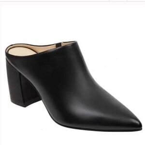 Marc Fisher Ragin Black Leather Mules